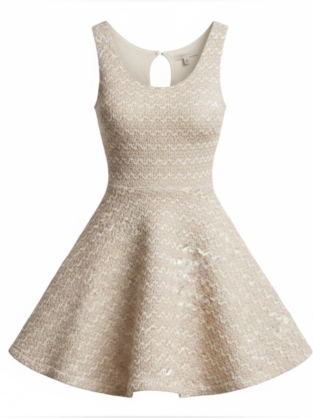 Sans Souci Dress/Top Elegant Cream Crocheted Lace Sleeveless SZ S